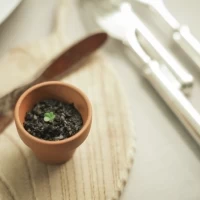 植木鉢のような器がかわいい