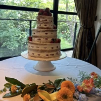 ケーキの装花はプラス料金ありませんでした