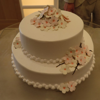 桜のウェディングケーキ