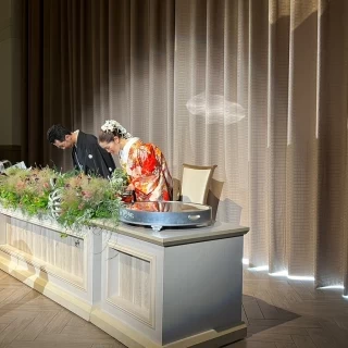 カーテン閉めた高砂側