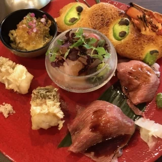 試食品です。説明があり、季節によってメニューは変わるそう。
