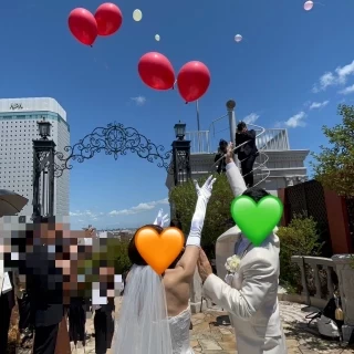 屋上にて