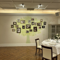 披露宴会場の壁の、写真が飾れるスペース