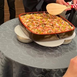 ちらし寿司入刀