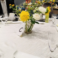 テーブルの花飾から2つ目のランク。割引で半額になりました