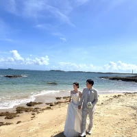 チャペルを出てからの撮影の海の風景
