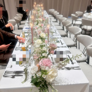 長テーブルのテーブルコーディネートも素敵でした|675154さんのニーズ青山 by T&G WEDDING (旧 青山迎賓館)の写真(2478597)