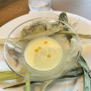 追加していただいたとうもろこしの冷製スープ