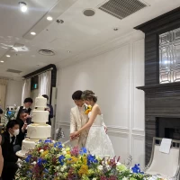 イミテーションケーキと高砂装花