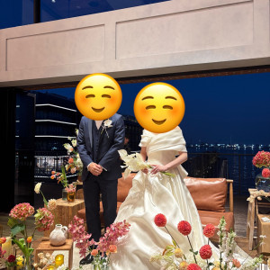 夜景の時間帯もステキな会場です。|675923さんのBAYSIDE GEIHINKAN VERANDA/テイクアンドギヴ・ニーズウェディングの写真(2580452)