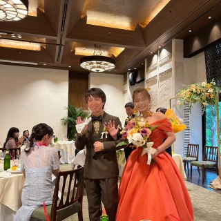 退場のときです。満面の笑み！