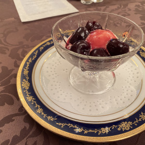 チェリーフランベのバニラアイスクリームです。|676617さんのリーガロイヤルホテル京都の写真(1917884)