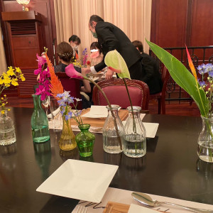 テーブル装花|676618さんのマリーゴールド門司港迎賓館の写真(1913637)