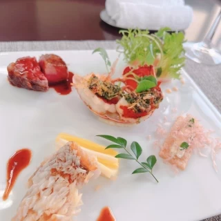 試食の料理。どれもおいしく、岡山の名産も使われていていました