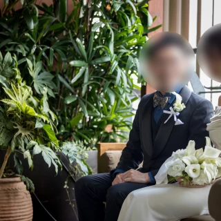 披露宴会場に併設されているテラス席