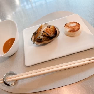 試食のアワビ