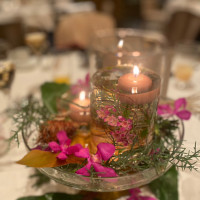 テーブル装花、キャンドル
