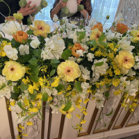 黄色基調の装花