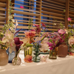 メインテーブルの装花|680585さんのリストランテKubotsu （ひらまつウエディング）の写真(2120400)