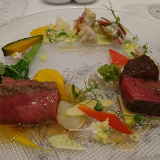 肉とエビ