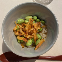 枝豆と桜エビのあんかけご飯