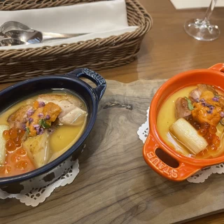 洋風の茶碗蒸し変わっていて美味しい。