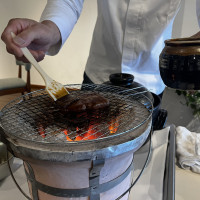 近江牛の炭火焼き