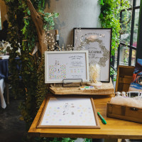 ゲスト参加型の結婚証明書をウェルカムスペースに飾りました