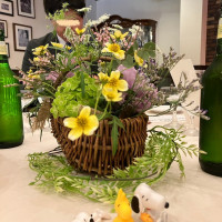 ゲストテーブル装花、持ち込み（フィギュア、造草）