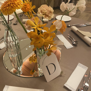 テーブルの装花が可愛らしく、気持ちも楽しくなります。|682551さんのヴァンレーヴ大分フォレストテラスの写真(1977246)