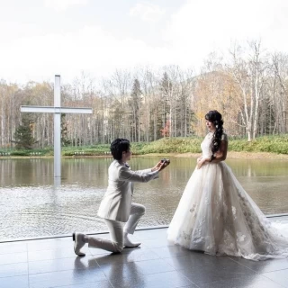 大自然の中でのプロポーズシーン撮影