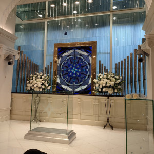 青のステンドガラスが綺麗|683109さんのアヴァンセ リアン 東京 （AVANCER LIEN TOKYO）の写真(1966192)