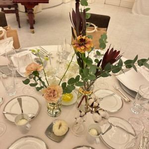 ゲストテーブルのお花です。
とっても可愛くてお気に入りです|683552さんのル・グラン・ミラージュの写真(1974276)