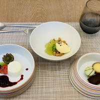コース料理のデザート、フルメニュー