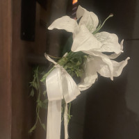 チャペルの入り口のドアについてたお花です。