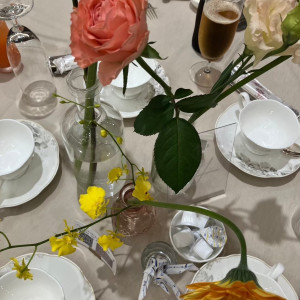 ゲストテーブル
装花の持ち込みはできなかったです|684219さんのネオス・ミラベルの写真(2518590)