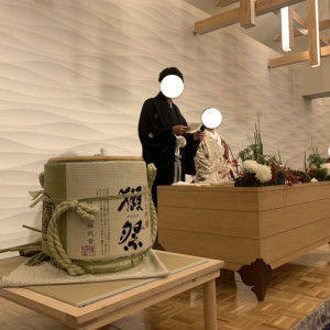 ケーキ入刀ではなく、和婚らしく鏡開きを行いました！|684916さんの東郷神社／原宿 東郷記念館の写真(1981399)