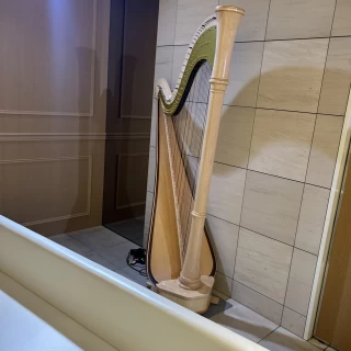 チャペル内にハープがありました。