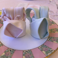 ナプキンがミッキーとミニーの形をしてました。