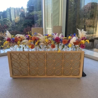 披露宴会場メインテーブル装花
