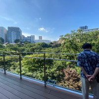 披露宴会場敷設のベランダからの風景