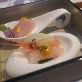 試食のお料理です。組み合わせてコースを作れます。