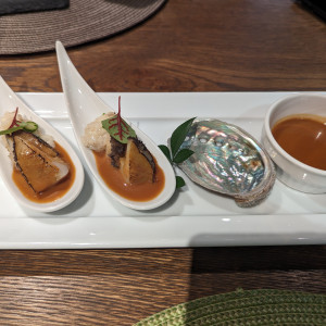 暖かい前菜。味噌ソースが絶品！|687677さんのセントジェームスクラブ迎賓館仙台の写真(2004956)