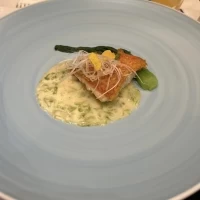 金目鯛の鱗揚げ 青海苔バターソース