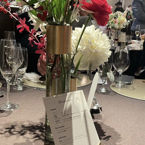 テーブル装花
手作りドリンクメニュー|687997さんのザ キクスイロウ ナラパーク（菊水楼）の写真(2007970)