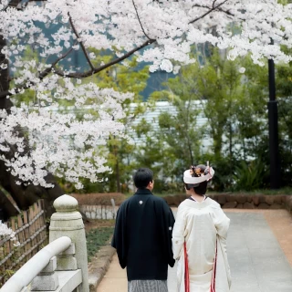 参進の前に庭園で撮影することができました