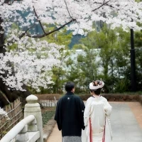 参進の前に庭園で撮影することができました
