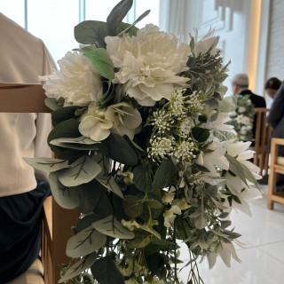 チャペルの装花です。立派でした。