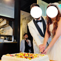 ウェディングケーキ入刀