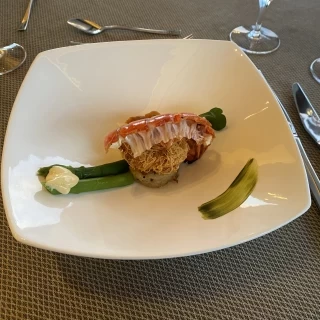 コースの魚料理
